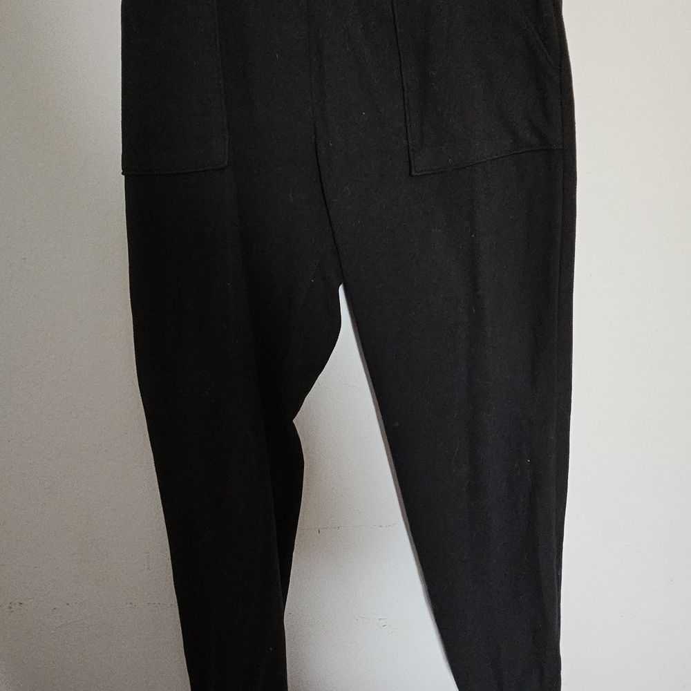 abercrombie kids Black Jogger Sweatpants with Front Patch Pockets